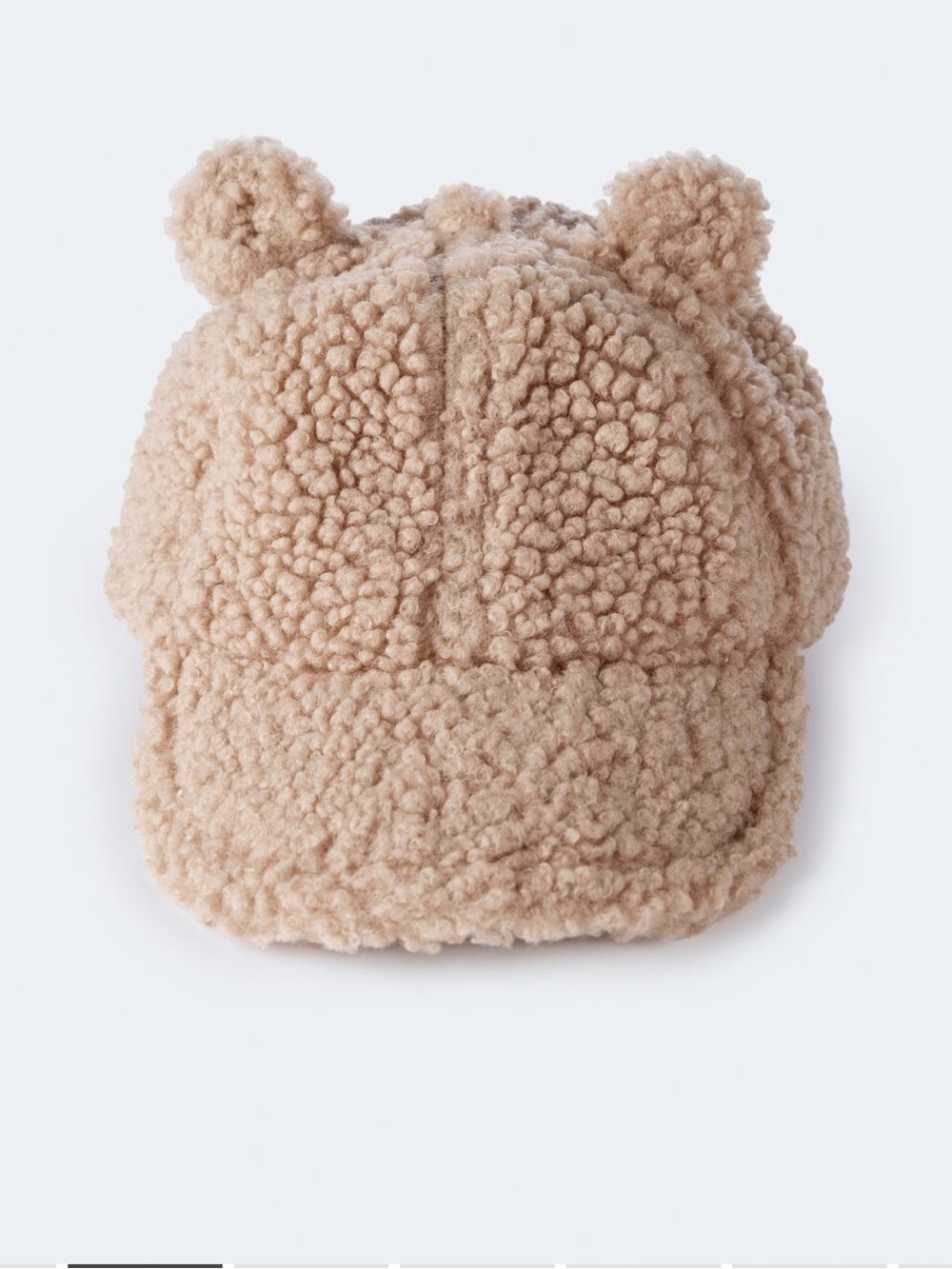 NWT Toddler Kids Teddy Sherpa Hat - Cream Bear Ear Cap